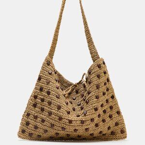 BEADED WOVEN SHOPPER